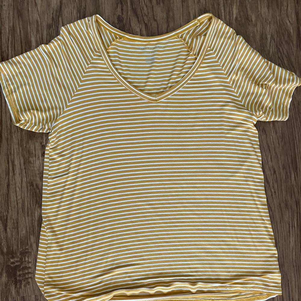 Yellow Striped American Eagle Shirt